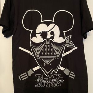 Rare Medium Black Sunday brand Mickey/Darth Vader